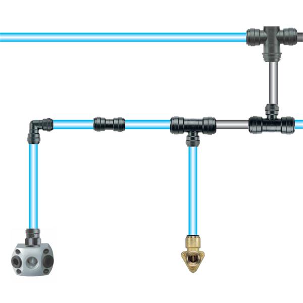 Reduzierung Druckluftleitung Druckluft-Rohrleitung 18 mm auf 15 mm Druckluftrohr 