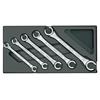 Gedore 1500 ES-400 Set of open flare nut spanners in 1/3 ES tool module